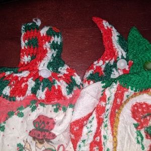 Four crochet kitchen hanging towels Hand made